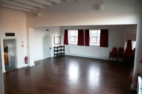 Inside of the parish hall
