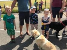 Dog with children